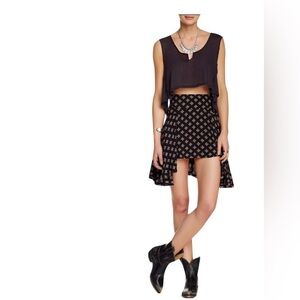 Free People Black and White High Low Skirt